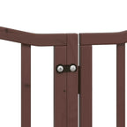 Puerta de perros plegable 9 paneles madera álamo marrón 450 cm