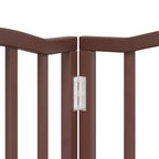 Puerta de perros plegable 9 paneles madera álamo marrón 450 cm