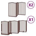 Puerta de perros plegable 12 paneles madera álamo marrón 600 cm