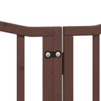 Puerta de perros plegable 12 paneles madera álamo marrón 600 cm