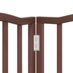 Puerta de perros plegable 12 paneles madera álamo marrón 600 cm