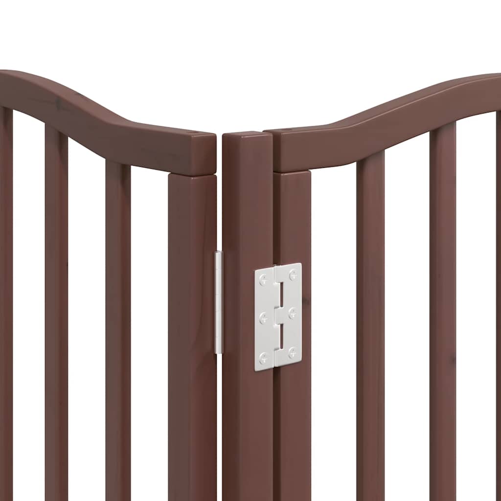 Puerta de perros plegable 12 paneles madera álamo marrón 600 cm