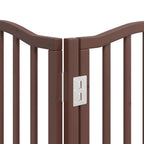 Puerta de perros plegable 12 paneles madera álamo marrón 600 cm