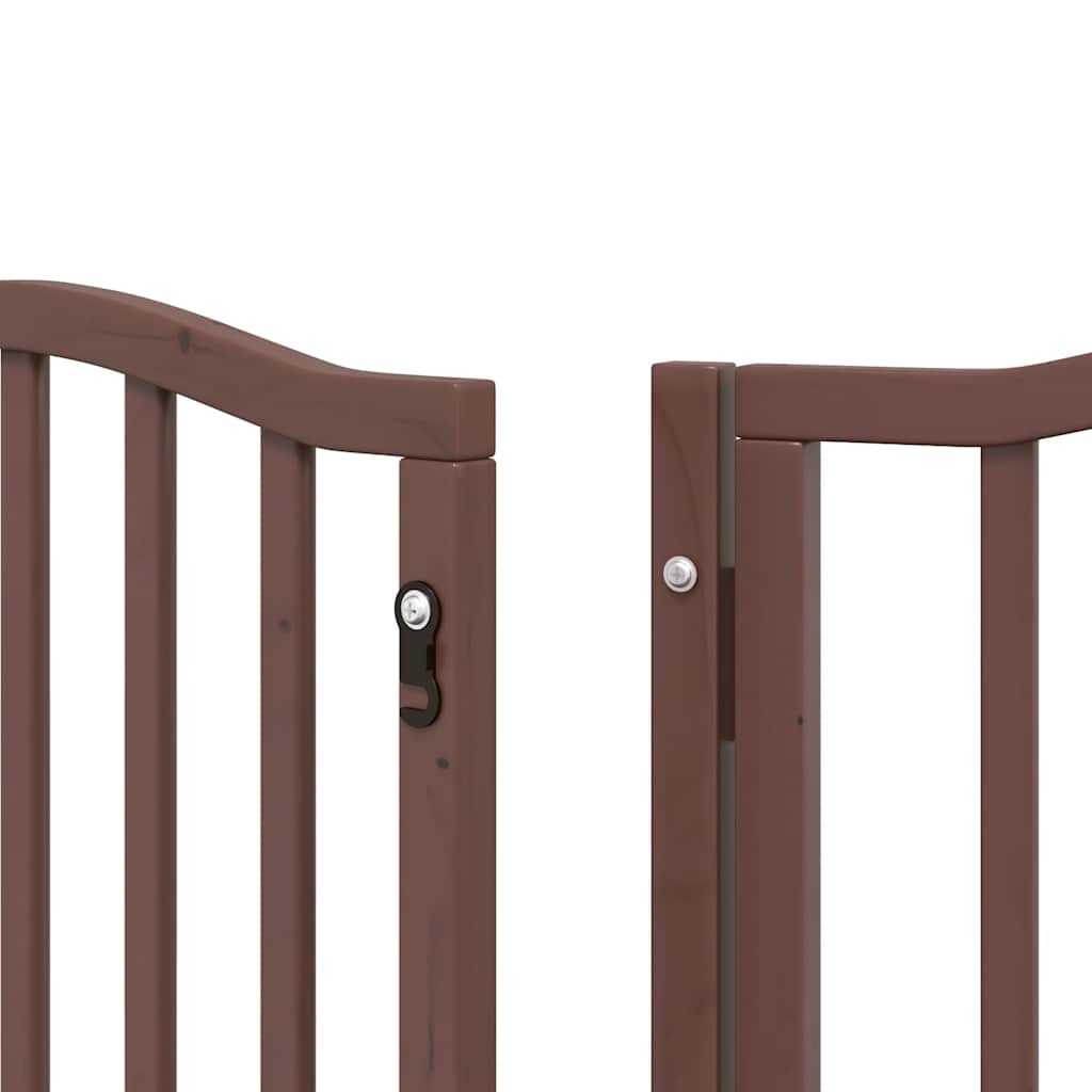 Puerta de perros plegable 12 paneles madera álamo marrón 600 cm