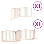 Puerta para perros plegable 6 paneles madera de álamo 480 cm