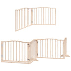 Puerta para perros plegable 6 paneles madera de álamo 480 cm