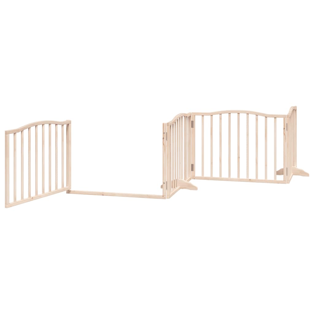 Puerta para perros plegable 6 paneles madera de álamo 480 cm