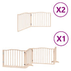 Puerta para perros plegable 8 paneles madera de álamo 640 cm