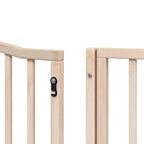 Puerta para perros plegable 8 paneles madera de álamo 640 cm