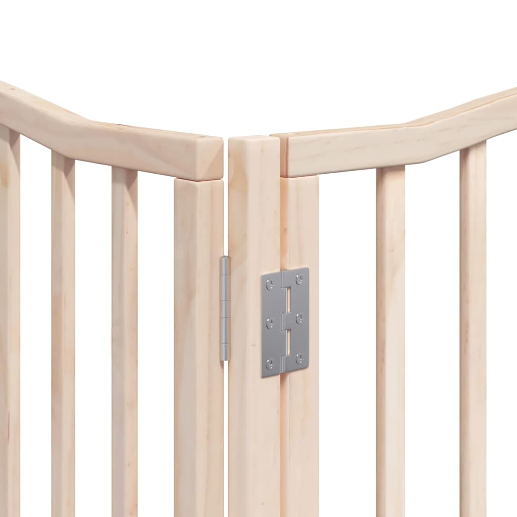 Puerta para perros plegable 8 paneles madera de álamo 640 cm