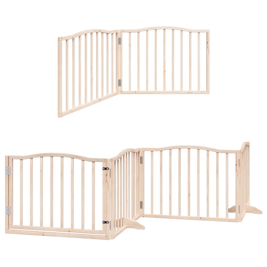 Puerta para perros plegable 12 paneles madera de álamo 960 cm