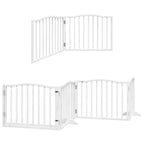 Puerta de perros plegable 12 paneles madera álamo blanca 960 cm