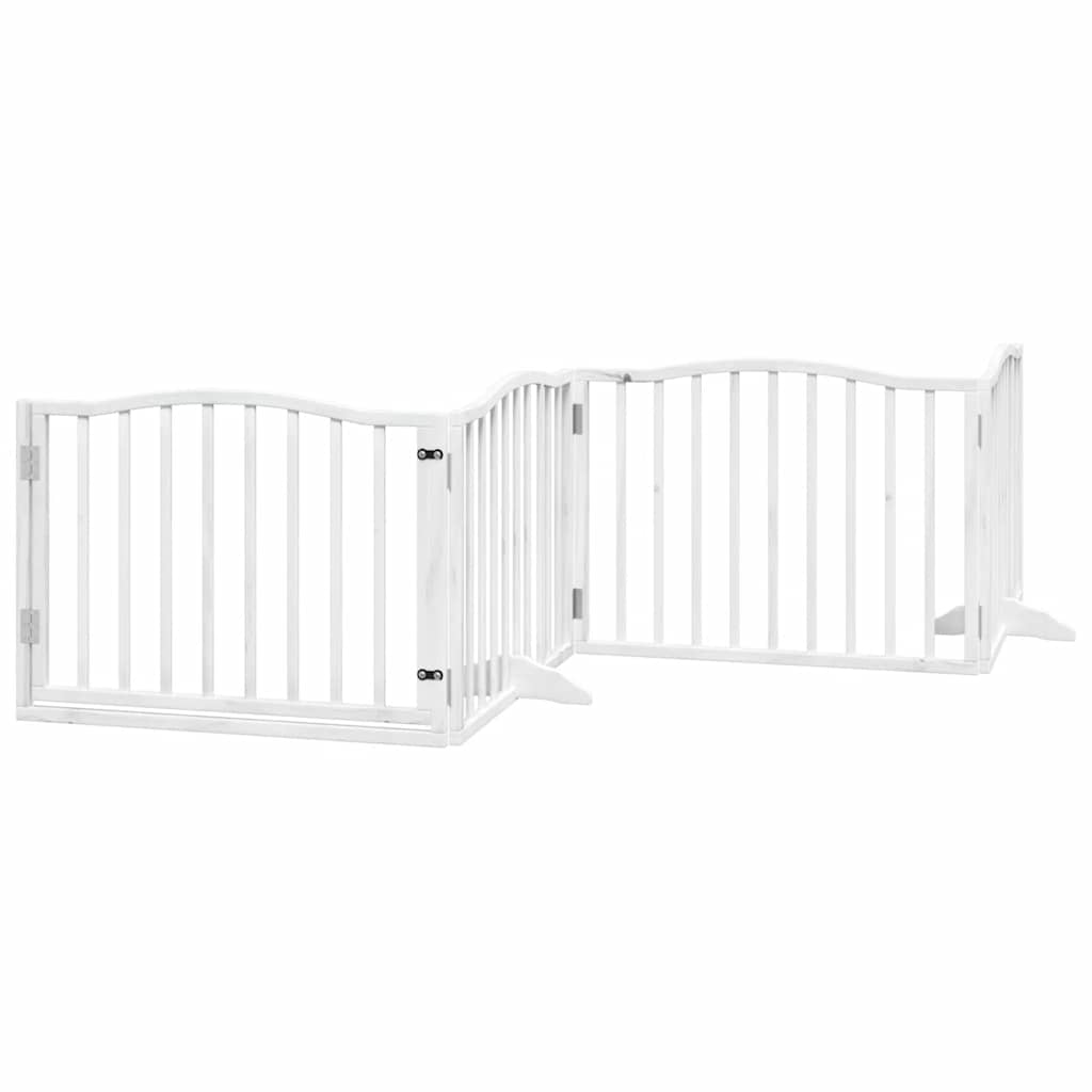 Puerta de perros plegable 12 paneles madera álamo blanca 960 cm