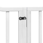 Puerta de perros plegable 12 paneles madera álamo blanca 960 cm