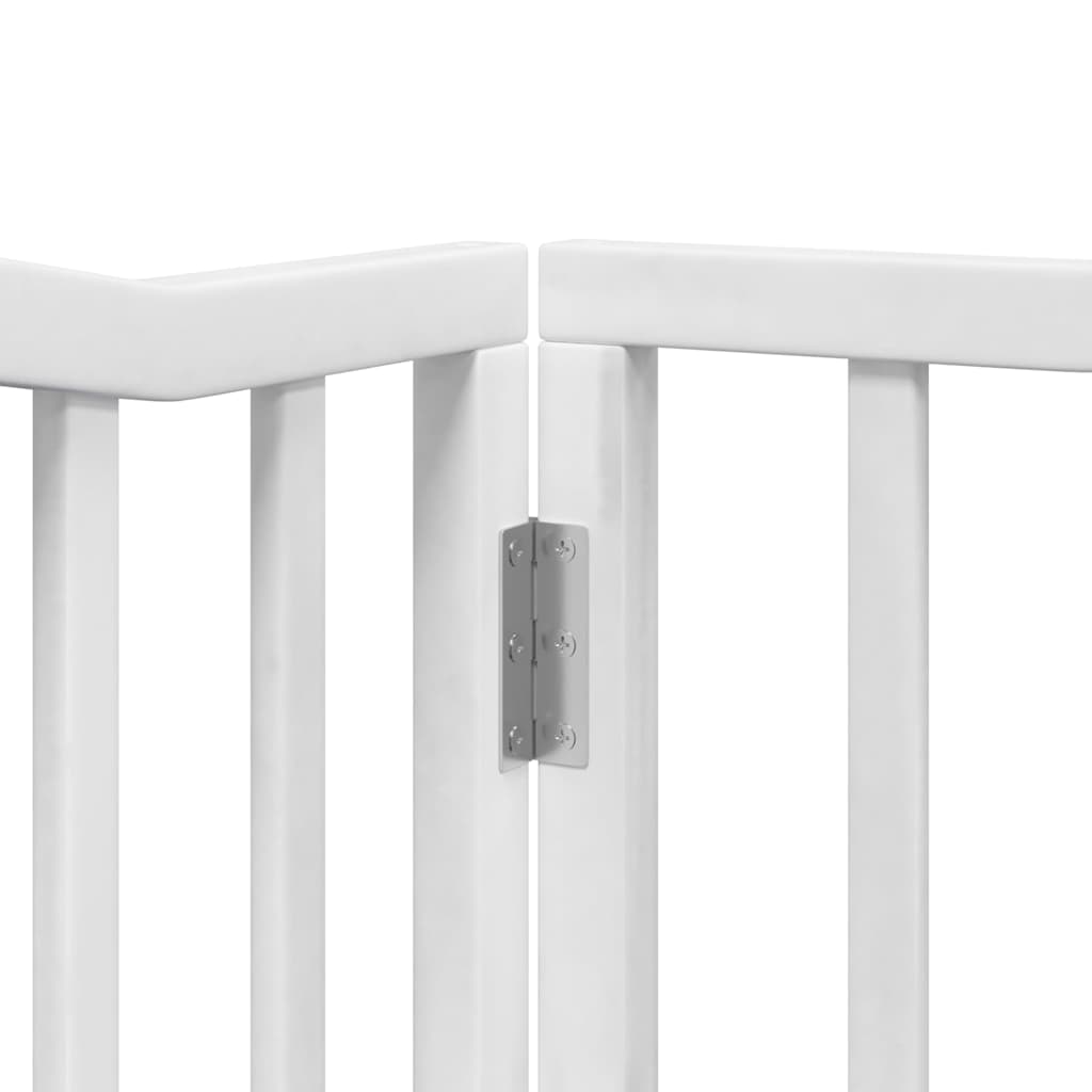 Puerta de perros plegable 12 paneles madera álamo blanca 960 cm