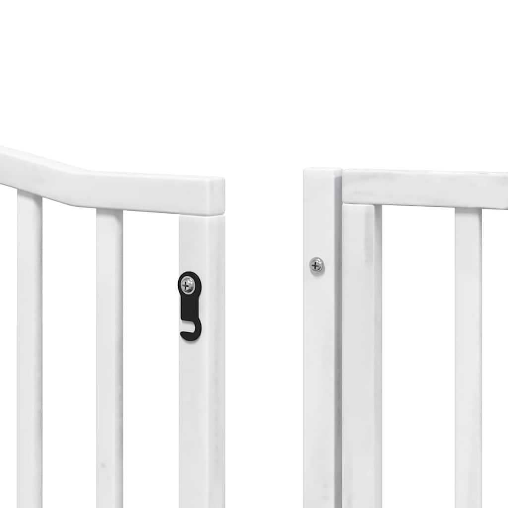 Puerta de perros plegable 12 paneles madera álamo blanca 960 cm