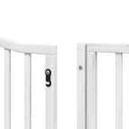 Puerta de perros plegable 12 paneles madera álamo blanca 960 cm