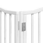 Puerta de perros plegable 12 paneles madera álamo blanca 960 cm