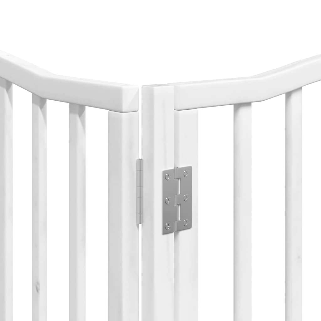 Puerta de perros plegable 12 paneles madera álamo blanca 960 cm