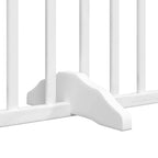 Puerta de perros plegable 6 paneles madera álamo blanca 480 cm