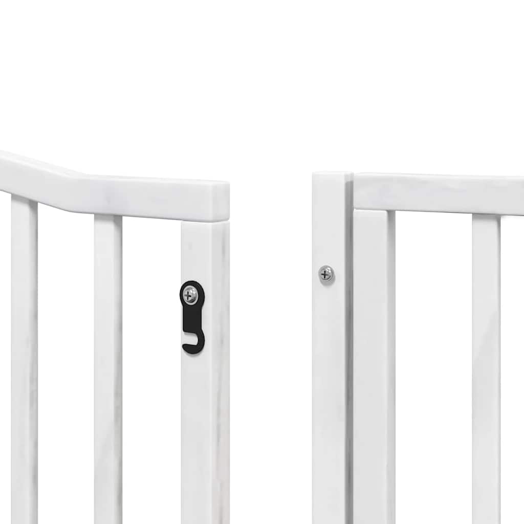 Puerta de perros plegable 6 paneles madera álamo blanca 480 cm