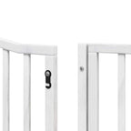 Puerta de perros plegable 6 paneles madera álamo blanca 480 cm