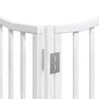 Puerta de perros plegable 8 paneles madera álamo blanca 640 cm