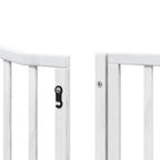Puerta de perros plegable 8 paneles madera álamo blanca 640 cm