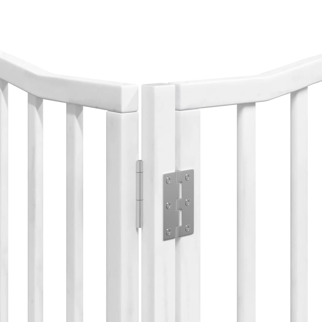 Puerta de perros plegable 10 paneles madera álamo blanca 800 cm
