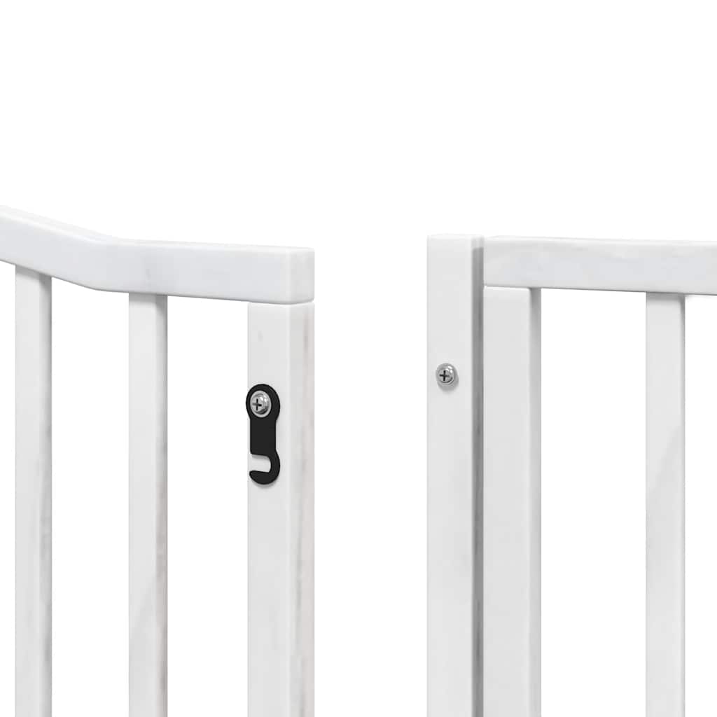 Puerta de perros plegable 10 paneles madera álamo blanca 800 cm