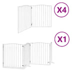 Puerta de perros plegable 12 paneles madera álamo blanca 960 cm