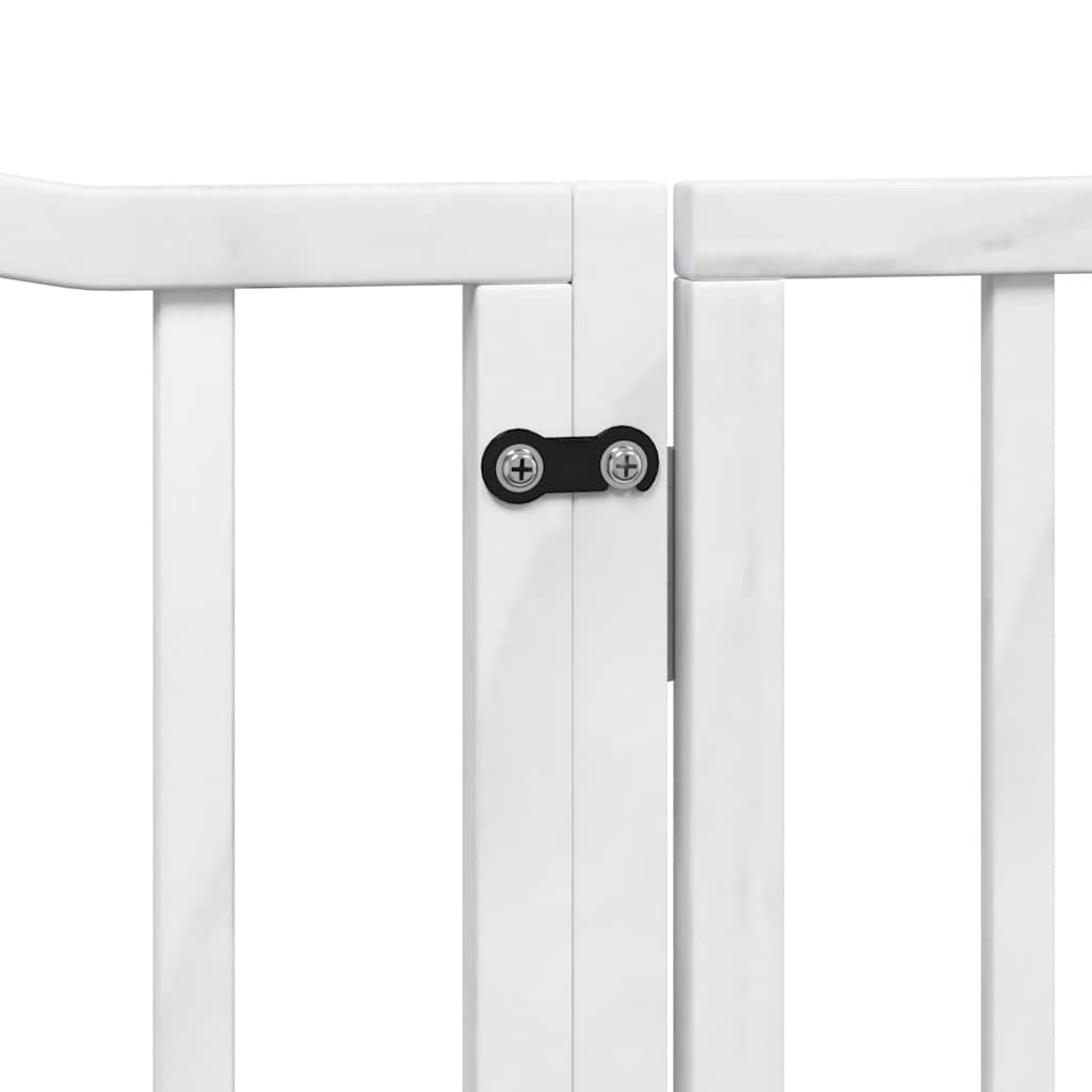 Puerta de perros plegable 12 paneles madera álamo blanca 960 cm