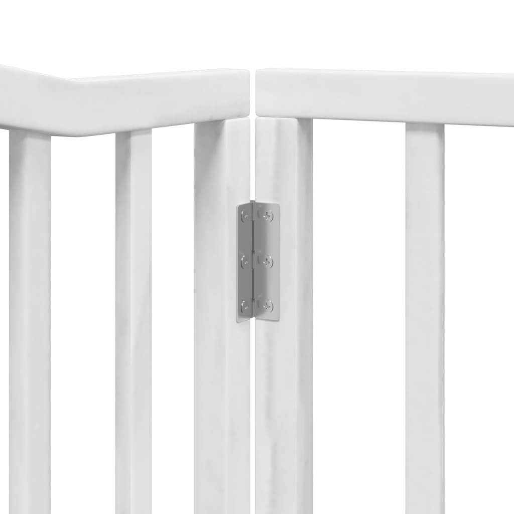 Puerta de perros plegable 12 paneles madera álamo blanca 960 cm