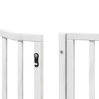 Puerta de perros plegable 12 paneles madera álamo blanca 960 cm