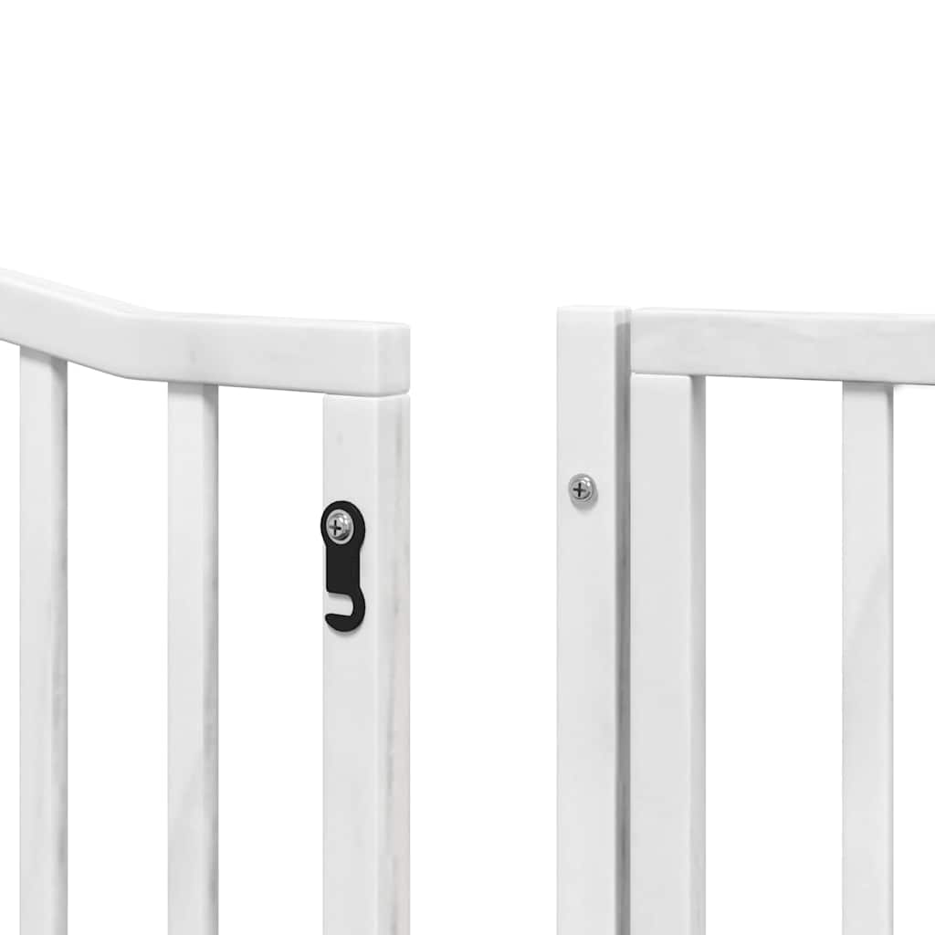 Puerta de perros plegable 12 paneles madera álamo blanca 960 cm
