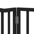 Puerta de perros plegable 8 paneles madera álamo negra 640 cm