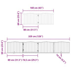 Puerta de perros plegable 10 paneles madera álamo negra 800 cm