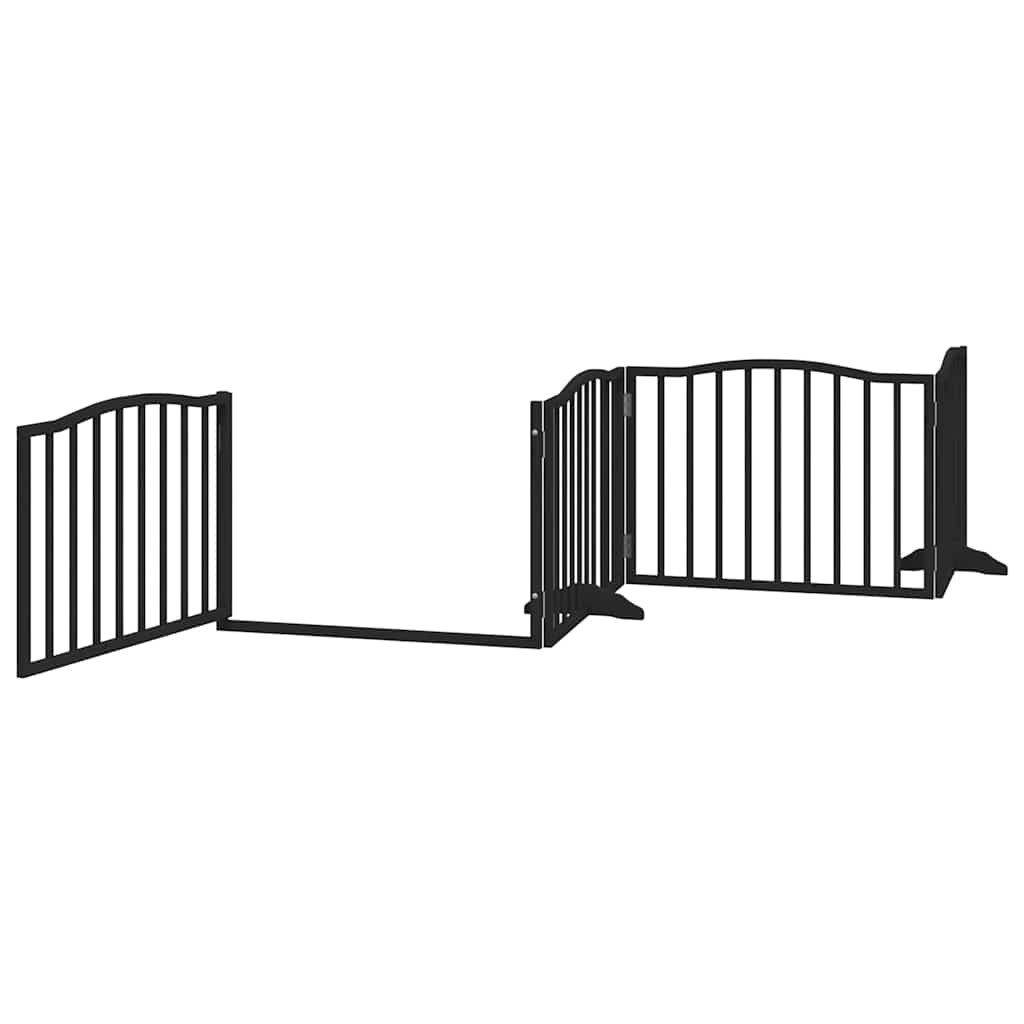 Puerta de perros plegable 10 paneles madera álamo negra 800 cm