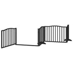 Puerta de perros plegable 10 paneles madera álamo negra 800 cm