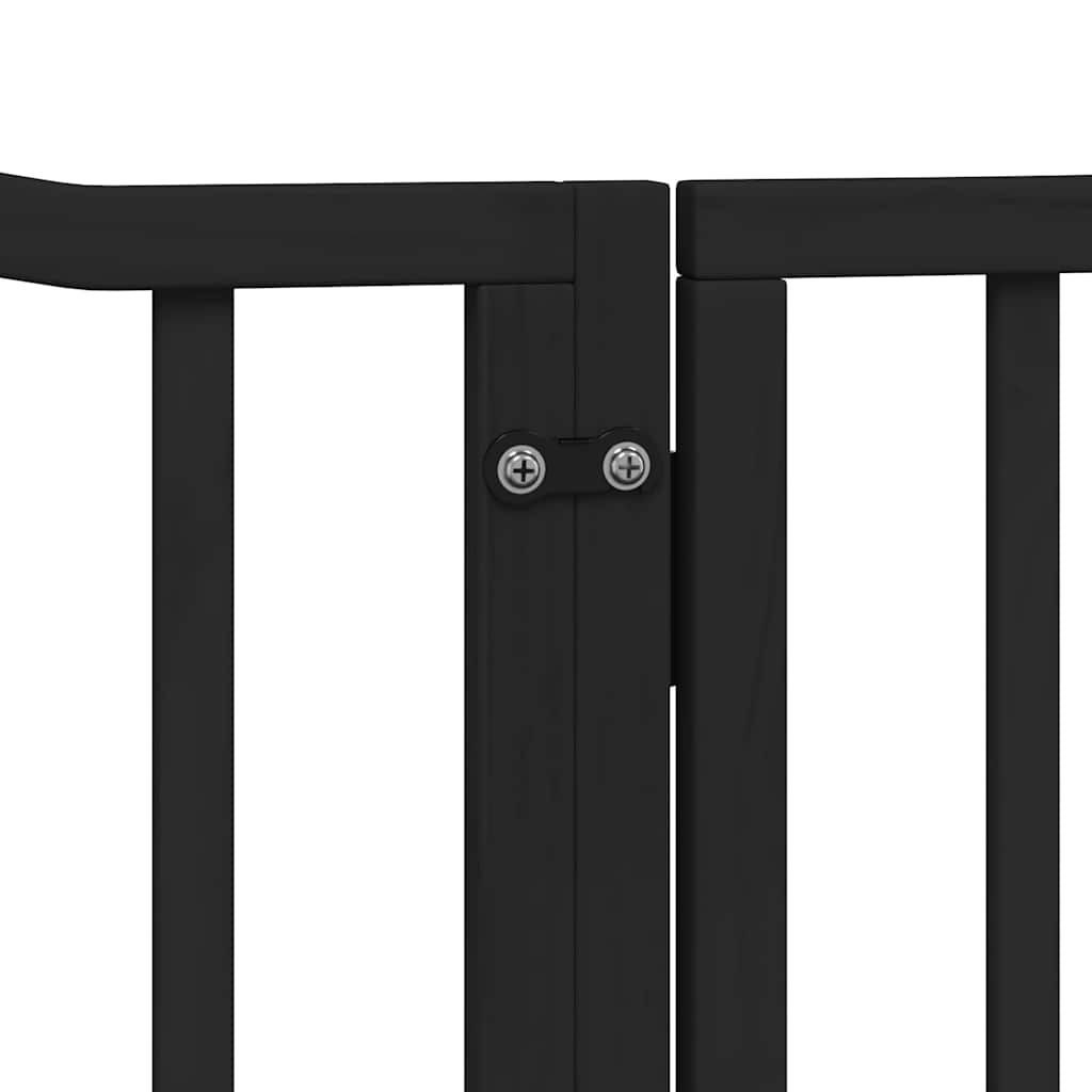 Puerta de perros plegable 10 paneles madera álamo negra 800 cm