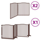 Puerta de perros plegable 8 paneles madera álamo marrón 640 cm