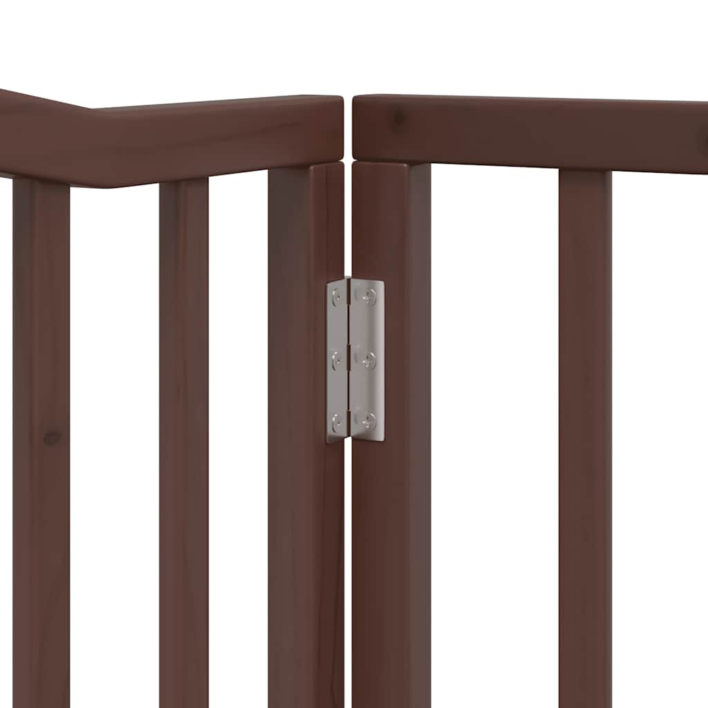 Puerta de perros plegable 8 paneles madera álamo marrón 640 cm