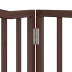 Puerta de perros plegable 8 paneles madera álamo marrón 640 cm