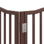 Puerta de perros plegable 8 paneles madera álamo marrón 640 cm