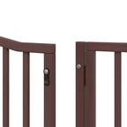 Puerta de perros plegable 8 paneles madera álamo marrón 640 cm