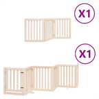 Puerta para perros plegable 9 paneles madera de álamo 450 cm