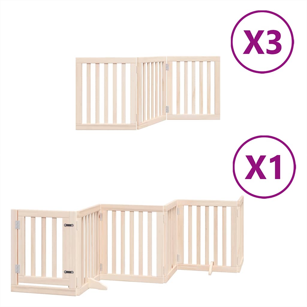 Puerta para perros plegable 15 paneles madera de álamo 750 cm