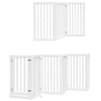 Puerta de perros plegable 15 paneles madera álamo blanca 750 cm