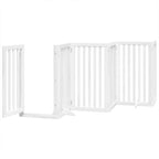 Puerta de perros plegable 15 paneles madera álamo blanca 750 cm