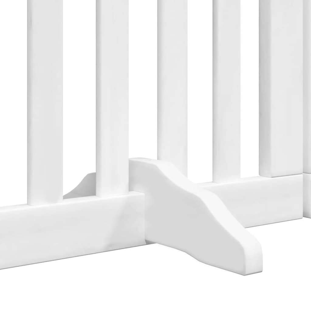 Puerta de perros plegable 15 paneles madera álamo blanca 750 cm